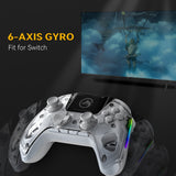 Wireless Gaming Controller - No Drift, Hall Effect Sticks & Triggers, RGB Lighting, Remappable Buttons, 1800mAh Charging Dock Included - Compatible with PC/Switch/iOS/Android/Steam Deck (White), Interactive Screen