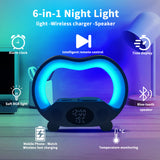 Smart Remote Control Bluetooth Ambience Intelligent LED Table Lamp Multi-function Wireless Charger Night Light Bluetooth Speaker