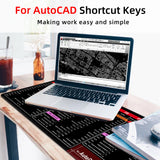 Office Shortcuts Mouse Pad Large Extended for AutoCAD Big Keyboard Mousepad Gaming Desk Mat Stitched Edge Non-Slip Base