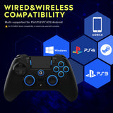 Wireless Controller for PS5 PS4 PS3 IOS Android PC Hall Effect 9-color LED lights Vibration effect PS4 Gamepad