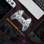 Wireless Gaming Controller - No Drift, Hall Effect Sticks & Triggers, RGB Lighting, Remappable Buttons, 1800mAh Charging Dock Included - Compatible with PC/Switch/iOS/Android/Steam Deck (White), Interactive Screen