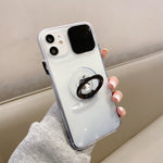 Slide Camera Protection Gradient Clear Case For iPhone - Black