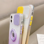 Slide Camera Protection Gradient Clear Case For iPhone - Black